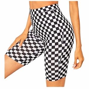 Leggings Depot Black White biker-shorts size 2X